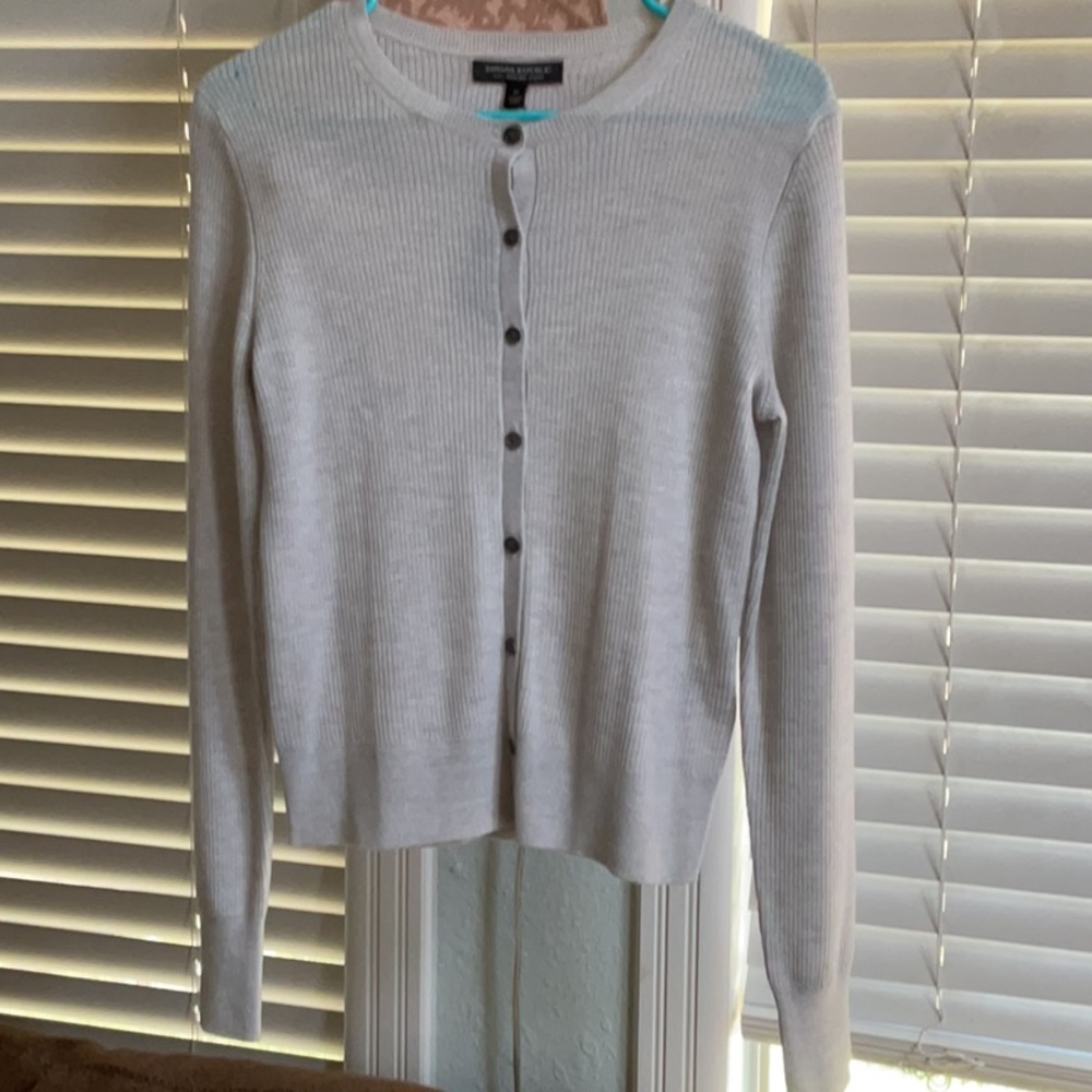 Banana Republic Gray Cardigan Sweater Lightweight Knit